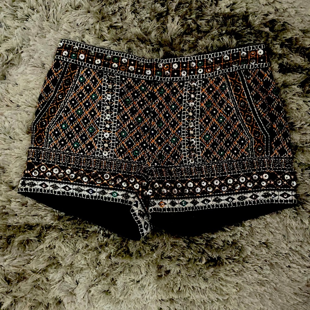 Zara Woman Embroidered Shorts